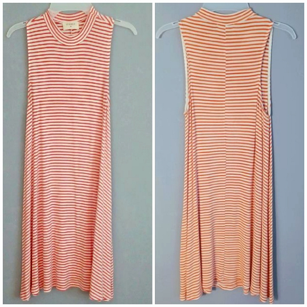 NWOT Everly Striped Mockneck Midi Dress